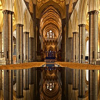 Buy canvas prints of Salisbury Cathedral reflections by Stephen Taylor