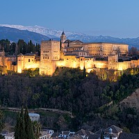 Buy canvas prints of The Alhambra Palace at night by Stephen Taylor