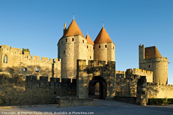Narbonne Gate Carcassonne Picture Board by Stephen Taylor