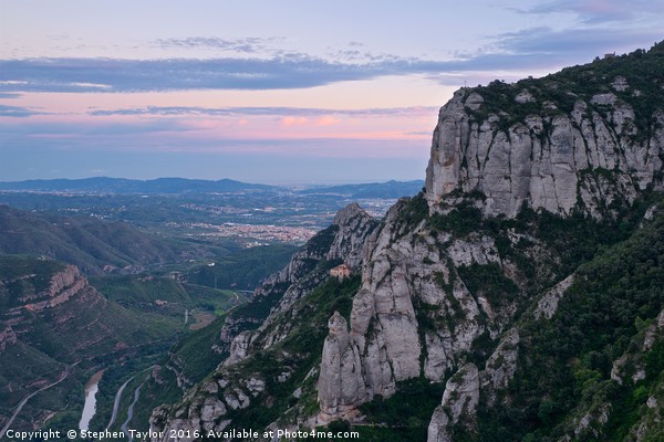 Sunset at Montserrat Picture Board by Stephen Taylor