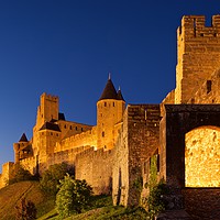 Buy canvas prints of Carcassonne at night by Stephen Taylor