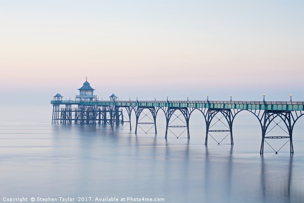 Sunset at Clevedon Pier Picture Board by Stephen Taylor
