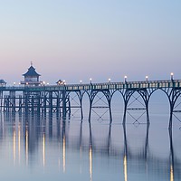 Buy canvas prints of Dusk at Clevedon Pier by Stephen Taylor