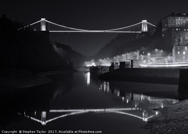 The Clifton Bridge at Night Picture Board by Stephen Taylor