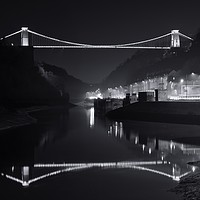 Buy canvas prints of The Clifton Bridge at Night by Stephen Taylor