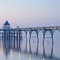 Buy canvas prints of Clevedon Pier at dusk by Stephen Taylor