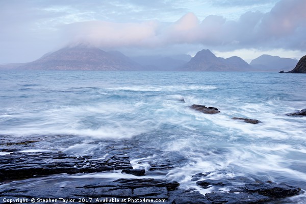 Blustery weather at Elgol Picture Board by Stephen Taylor