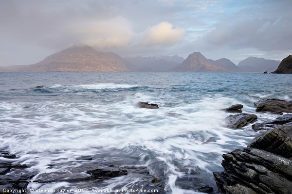 A break of light at Elgol Picture Board by Stephen Taylor
