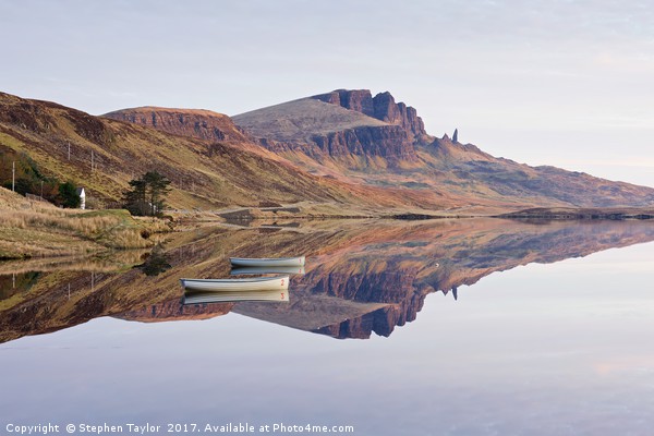 Reflections of the Old Man of Storr Picture Board by Stephen Taylor