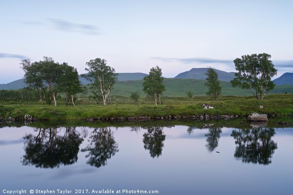 Loch Ba Twilight reflections Picture Board by Stephen Taylor
