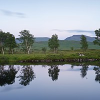 Buy canvas prints of Loch Ba Twilight reflections by Stephen Taylor