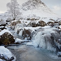 Buy canvas prints of Frozen Coupall Falls by Stephen Taylor