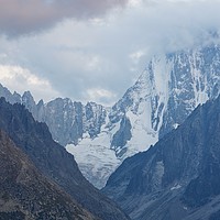 Buy canvas prints of Mer De Glace and Grandes-Jorasses at Dusk by Stephen Taylor