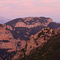 Buy canvas prints of Pink Skies in the Pyrenees by Stephen Taylor