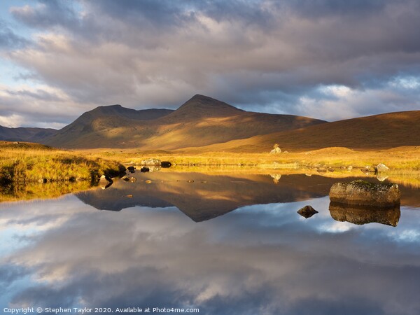 Autumn Sunrise on Lochan na Stainge Picture Board by Stephen Taylor