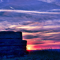 Buy canvas prints of  Hartshead Pike Sunset by Andy Smith