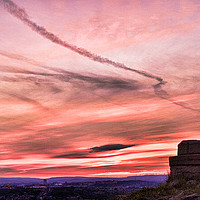 Buy canvas prints of  Hartshead Pike Sunset by Andy Smith