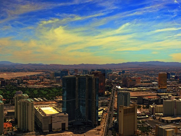  View from Stratosphere Las Vegas Picture Board by Andy Smith