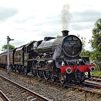 Buy canvas prints of  45690 Leander at Hellifield on 'The Dalesman' by Andy Smith