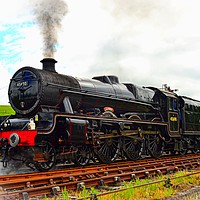 Buy canvas prints of  45690 Leander at Hellifield heading 'The Dalesman by Andy Smith