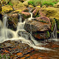 Buy canvas prints of  Birchen Clough Waterfall by Andy Smith
