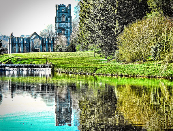 Fountains Abbey near Ripon North Yorkshire Picture Board by Andy Smith