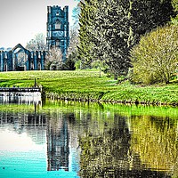 Buy canvas prints of Fountains Abbey near Ripon North Yorkshire by Andy Smith