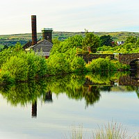 Buy canvas prints of Canal reflections, Diggle, Saddleworth by Andy Smith