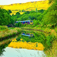 Buy canvas prints of Canal reflections, Diggle, Saddleworth  by Andy Smith