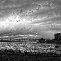 Buy canvas prints of Stormy skies over Castle Stalker by Andy Smith