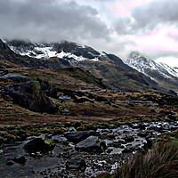 Buy canvas prints of Snow Capped Snowden by Andy Smith
