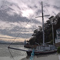 Buy canvas prints of Portmerion ShipAmis by Andy Smith