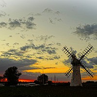 Buy canvas prints of Majestic Thurne Mill Sunset by Andy Smith
