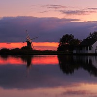 Buy canvas prints of St, Benets Mill Sunset           by Andy Smith