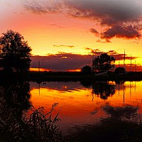 Buy canvas prints of Thurne sunset Norfolk Broads           by Andy Smith