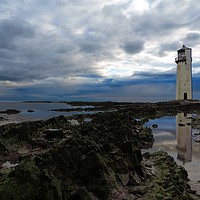 Buy canvas prints of Majestic Southerness Lighthouse by Andy Smith