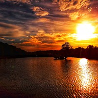 Buy canvas prints of Radiant Sunset over Etherow Park by Andy Smith