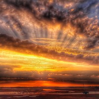 Buy canvas prints of Fiery Sky over Ravenglass Estuary by Andy Smith