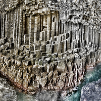 Buy canvas prints of  Fingal's cave panorama, Staffa, Scotland by James Bennett (MBK W