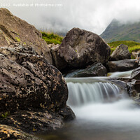 Buy canvas prints of A Rocky waterfall at Scafell pike the highest moun by Gregory Culley
