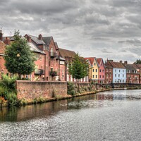 Buy canvas prints of Colourful Quayside along the Wensum, Norwich by Sally Lloyd