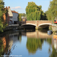 Buy canvas prints of View of Fye Bridge Norwich by Sally Lloyd