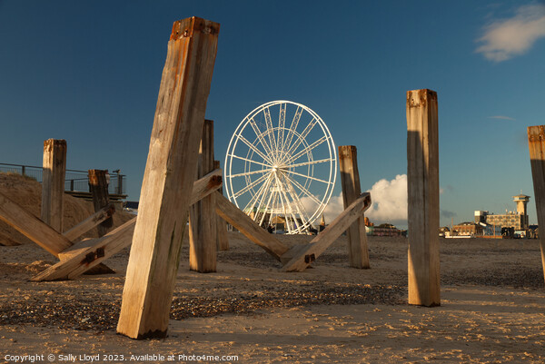 Great Yarmouth Observation Wheel in Winter, Norfolk Picture Board by Sally Lloyd