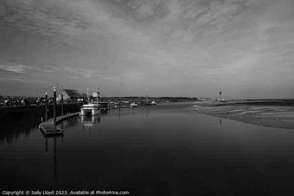 Moody Monochrome of Wells Harbour Picture Board by Sally Lloyd