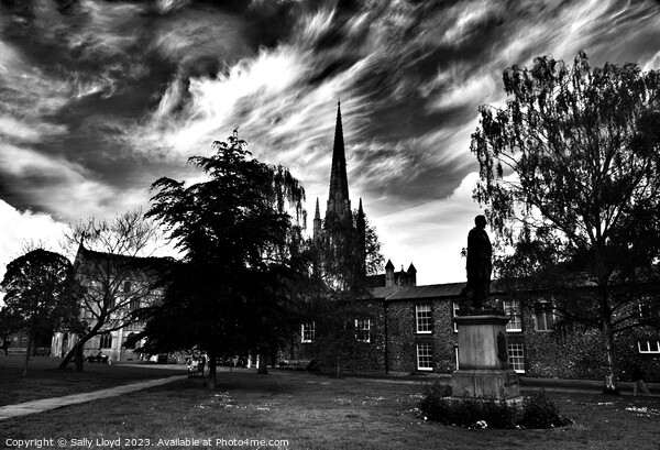Wild skies at Norwich Cathedral Picture Board by Sally Lloyd