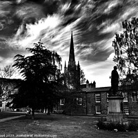 Buy canvas prints of Wild skies at Norwich Cathedral by Sally Lloyd