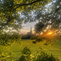 Buy canvas prints of Norwich Cathedral Golden Sunset by Sally Lloyd