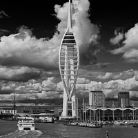 Buy canvas prints of Black and white portrait of the Spinnaker Portsmouth by Sally Lloyd