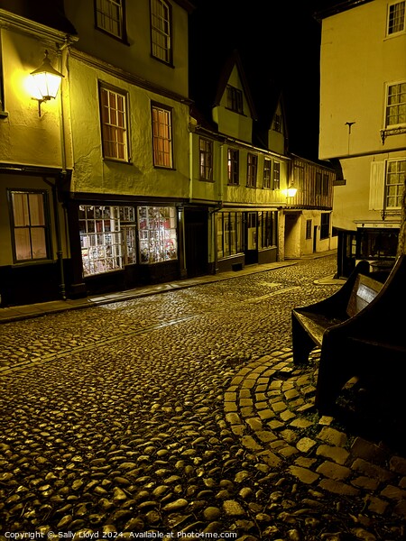 Elm Hill at night, Norwich Picture Board by Sally Lloyd