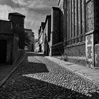 Buy canvas prints of Elm Hill Norwich in Black and White by Sally Lloyd